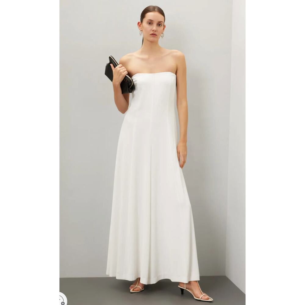Rosetta Getty Collective Strapless White Jumpsuit Size 0